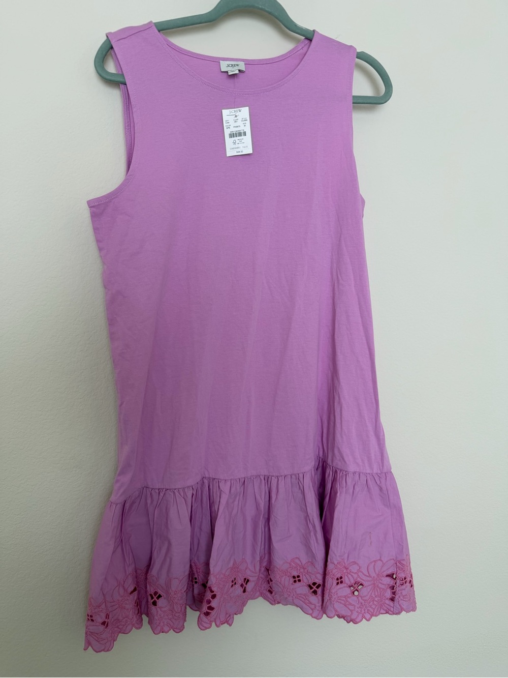 J. Crew women ' Lavender Eyelet Hem Sleeveless Dress